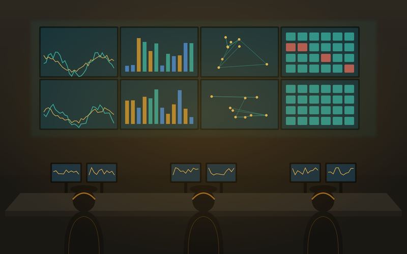 Ruang NOC GFN dengan layar monitoring